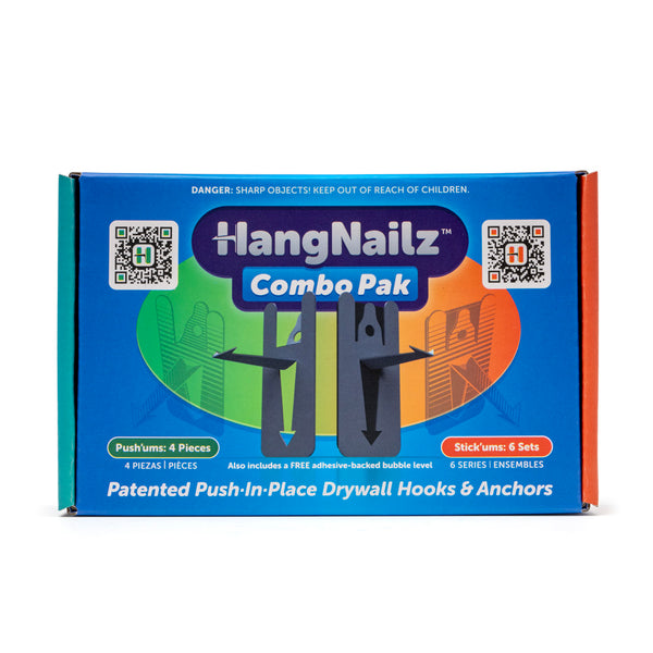 HangNailz™ Push-In-Place Drywall Hooks & Anchors Combo Pak