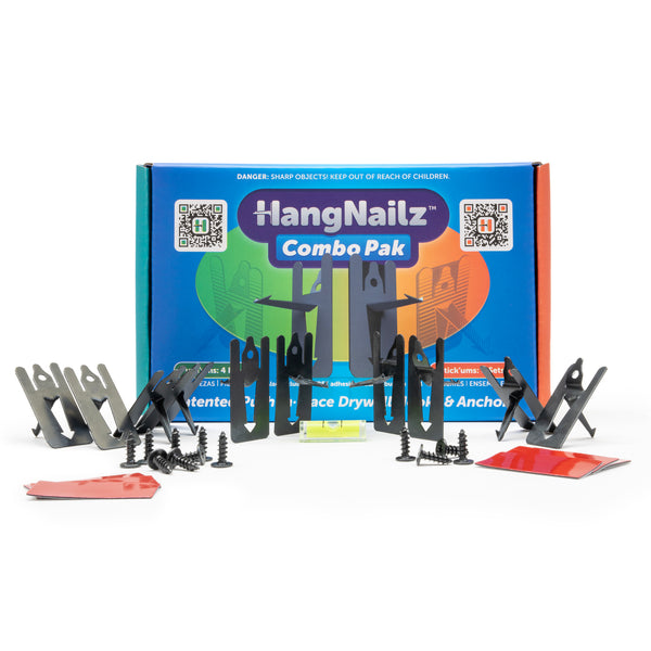 HangNailz™ Push-In-Place Drywall Hooks & Anchors Combo Pak