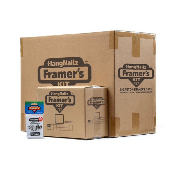 HangNailz™ Framer's Kit—SoloPak, Aluminum Frame Edition, 50-Count, 8-Carton Case